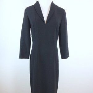 MAX MARA LITTLE BLACK long sleeve DRESS 6 I38